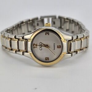 Cato Women's‎ Watch 24MM White Dial Gold Gray Bracelet Band 7" New Battery